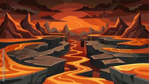 A maze of solidified lava formations resembling a frozen river that once flowed with molten rock. The texture and patterns are mesmerizing.