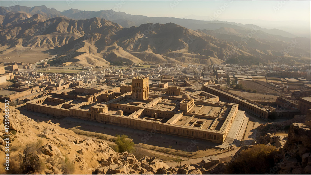 Fototapeta premium Ancient Persia: The Royal Road and Civilization – AI Generated Concept
