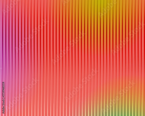 Thousand glass ripple effect background with smooth gradient stripes blending red, orange, yellow, and pink tones for bright modern abstract design and artwork. Vector illustration.