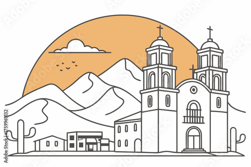 Minimal vector of Las Cruces skyline and desert gradient
