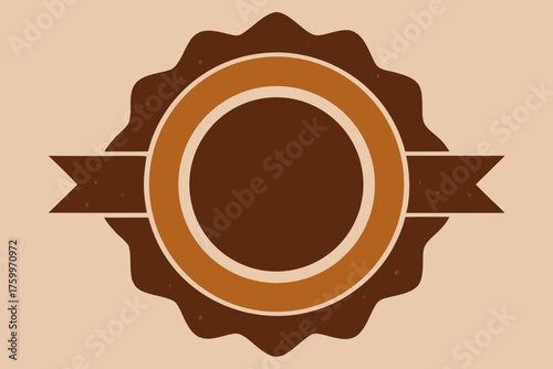 Vintage brown and gold seal design for a trusted product