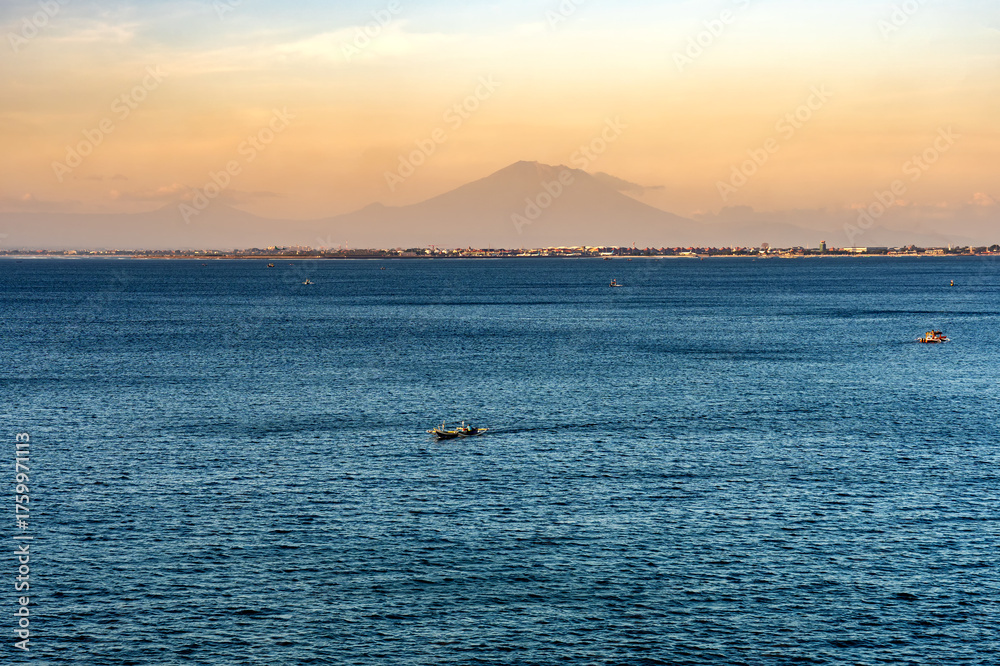 Fototapeta premium View of Mt Agung from Uluwtu, Bali, Indonesia