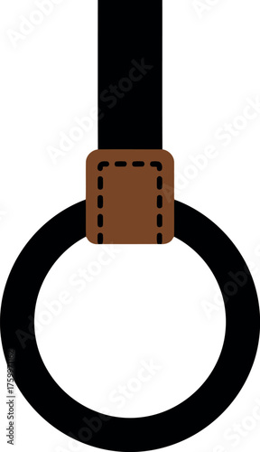 Leather loop attachment for keyring or bag accessory vector