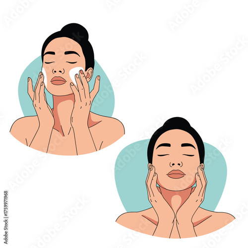 Gentle facial cleansing and massage techniques for healthy glowing skin.