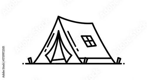 Abstract Tent Silhouette Under The Night Sky Depicting Encampment Tranquility