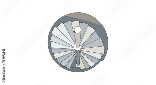 Abstract Top View Spiraling Staircase Design In Grey Tones Against Dark Backdrop