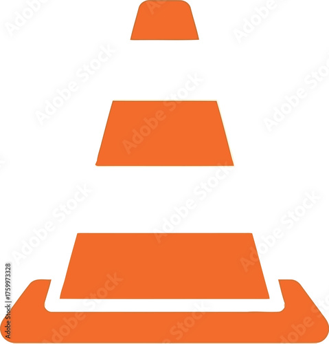 Orange traffic cones warning safety barrier isolated vector art vector