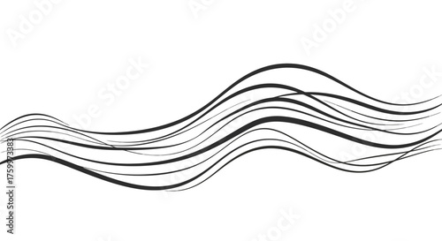 Abstract Wavy Lines on Black Background Create Modern Design Elements Perfectly