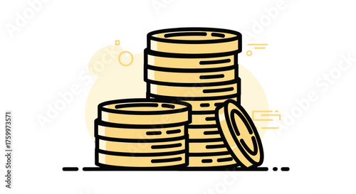Accumulation, Financial Growth, And Monetary Success Depicted In Illustrative Graphic