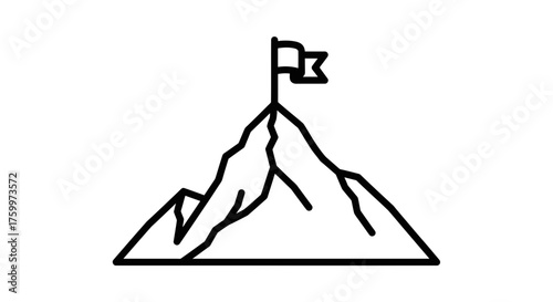 Achieve Peak Success: Visual Metaphor of Reaching Goals and Conquering Challenges