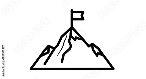 Achievement Conceptualization Shows Reaching Top Aspirations, Strategic Success Visualization
