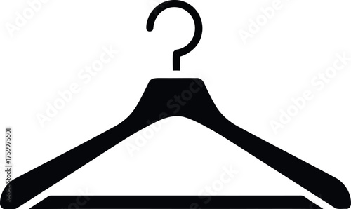 Minimalist black clothes hanger icon vector fashion storage vector