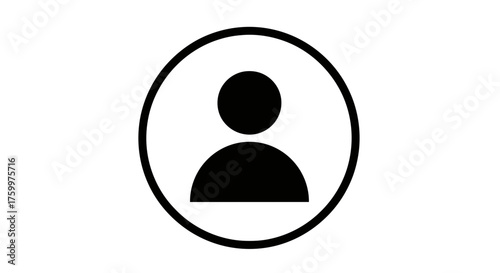 Solid Black Generic User Profile Avatar Circle Icon