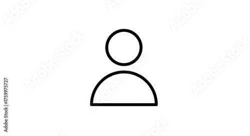 Minimalist Outline Generic User Profile Avatar Icon (Black & White)