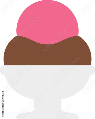 Strawberry chocolate ice cream sundae dessert sweet treat vector