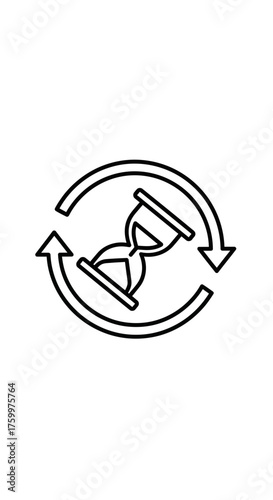 Hourglass Time Cycle Icon: Refresh, Repeat, or History Symbol