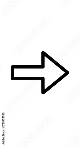 Simple Outline Right Arrow Icon: Next Step, Direction, or Forward Navigation Symbol