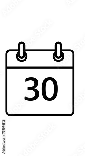 Calendar Icon Showing Date 30