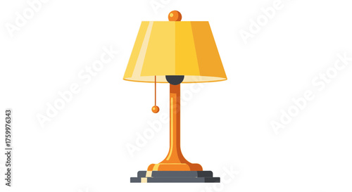 Classic Table Lamp with Yellow Shade Illustration