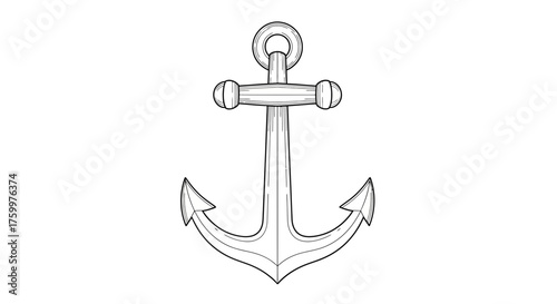 Classic Ship's Anchor Drawing or Icon