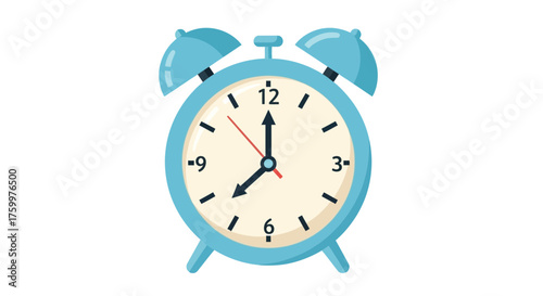 Blue Retro Alarm Clock Icon PNG – Time Wake-Up Deadline Timer Graphic