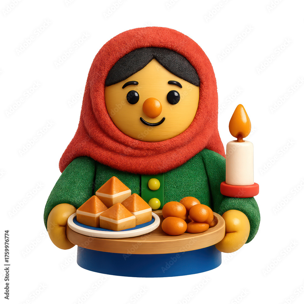 Obraz premium PNG Whimsical figure with traditional sweets.