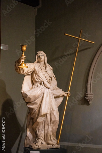 faith, sculpture, 1794, finishing of the rear choir of the Cathedral of Huesca, Huesca Diocesan Museum, Aragon community, Spain