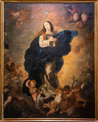 Immaculate Conception, oil on canvas, Claudio Coello, 17th century, Huesca Diocesan Museum, Aragon community, Spain