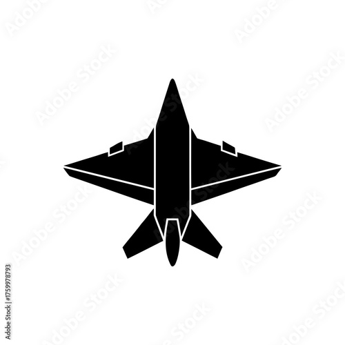 Silhouette Of Jet Plane Vector Clipart On White Background