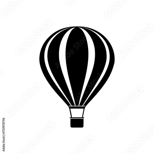 Silhouette Of Hot Air Balloon Vector Clipart