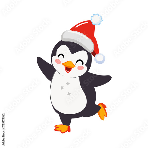penguin with santa hat