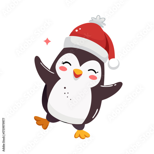 penguin with santa hat