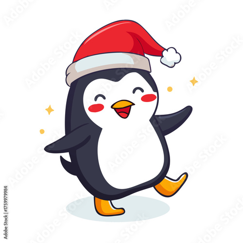 penguin with santa hat