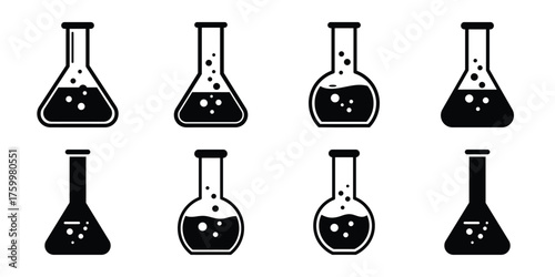 chemistry flask minimal icon set
