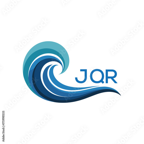 Abstract Water Wave Logo Branding, JQR Later Logo, Creative Ocean Wave Symbol with Text 
