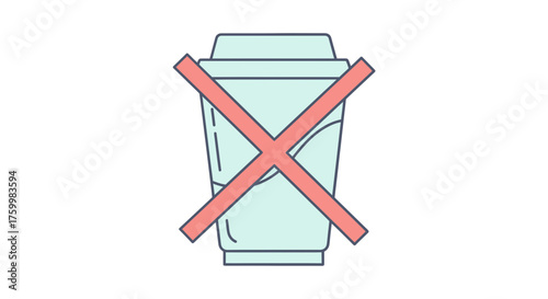 Canceled Coffee Cup Icon Depicting Prohibition Symbolism Against Beverages