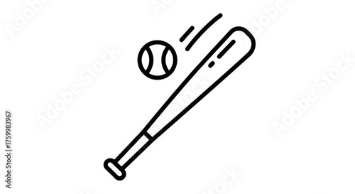 Baseball Equipment: A Minimalist Graphic Representation for Sporting and Athletic Activities