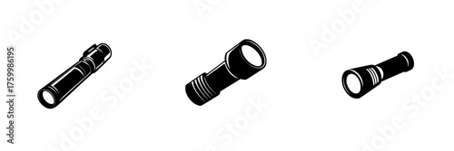 Different styles of flashlights displayed in a creative arrangement for illumination and utility