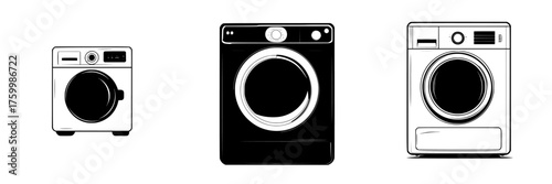 Different designs of washing machines showcase modern technology and functionality for laundry needs in various home settings