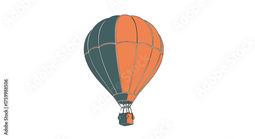 Colorful Hot Air Balloon Against a Dark Background as Creative Conceptual Artwork