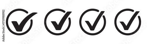 Hand drawing green tick mark icon on white background. Digital hand drawing check mark vector set. Creative vector tick mark icon set.