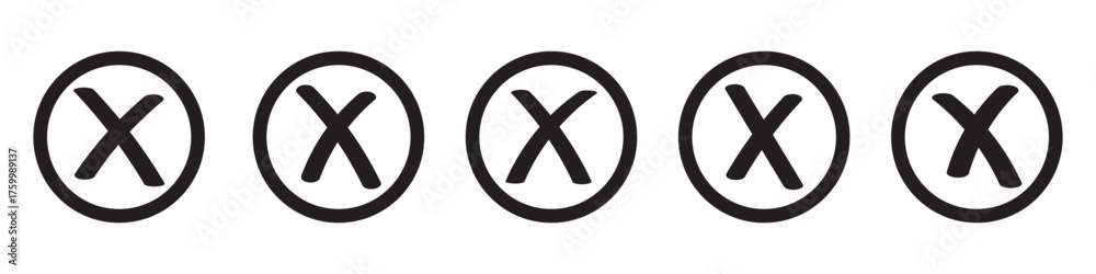 Obraz premium red cross icon set isolated vector illustration