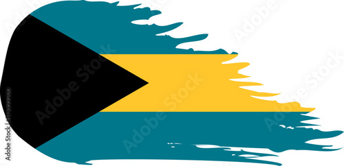 Bahamas comet flag fly, grunge brush vector