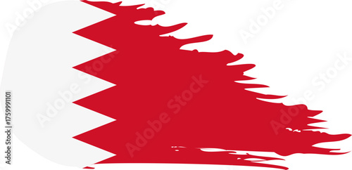 Bahrain comet flag fly, grunge brush vector