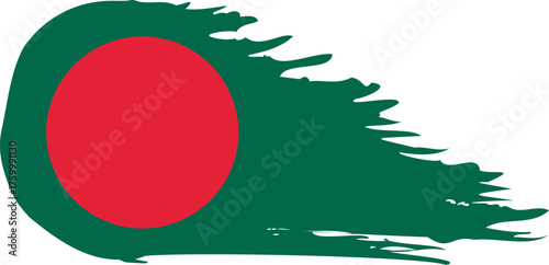 Bangladesh comet flag fly, grunge brush vector