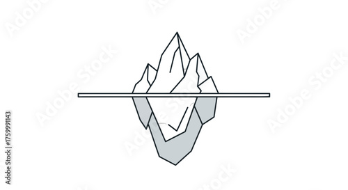 Conceptual Representation Of An Iceberg, Symbolizing Hidden Aspects And Undercurrents