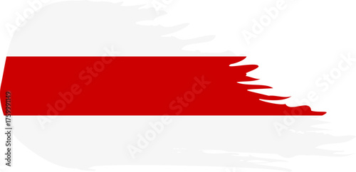 White-red-white flag Belarusian comet flag fly, grunge brush vector