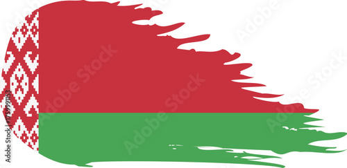 Belarus comet flag fly, grunge brush vector