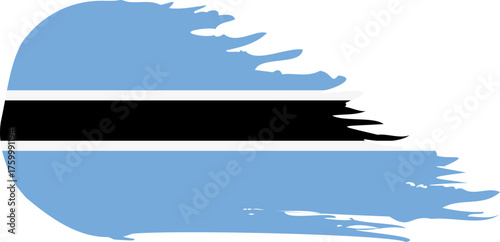 Botswana comet flag fly, grunge brush vector