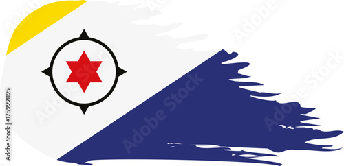 Bonaire comet flag fly, grunge brush vector